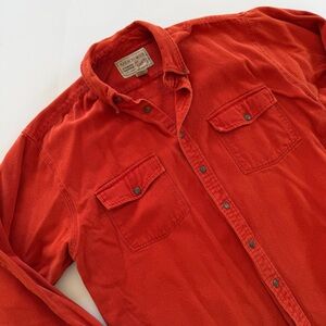 VTG 90s Y2K Abercrombie & Fitch The Big Shirt Mens XL Orange Heavyweight Cotton